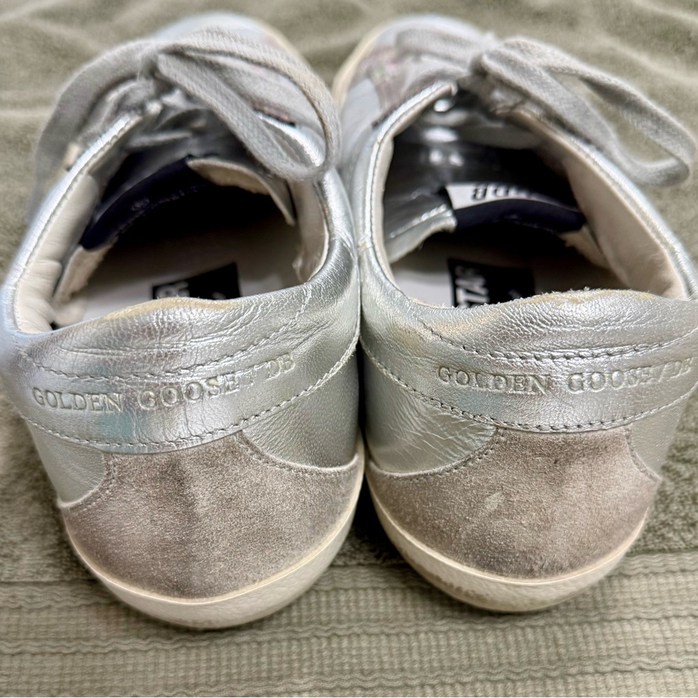 Golden Goose 🪿 Silver with Multicolor Glitter Sneakers 👟 👟 Super⭐️⭐️ - Picture 4 of 16